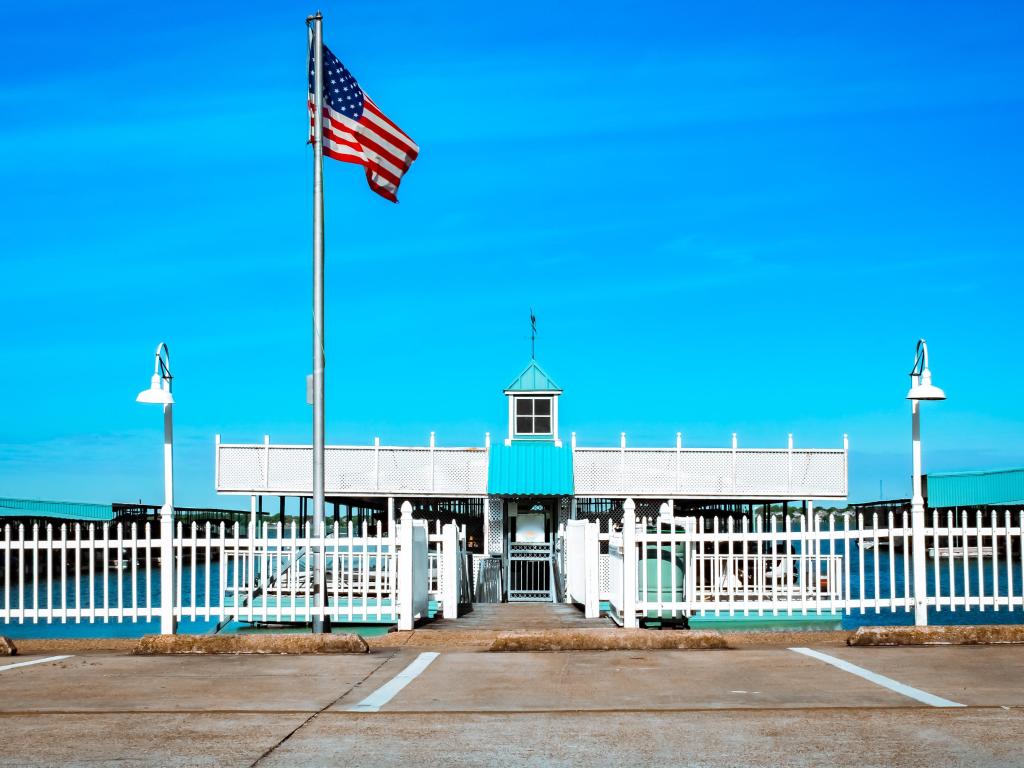 A boat marina on Lake Ray Hubbard in Rockwall, Texas