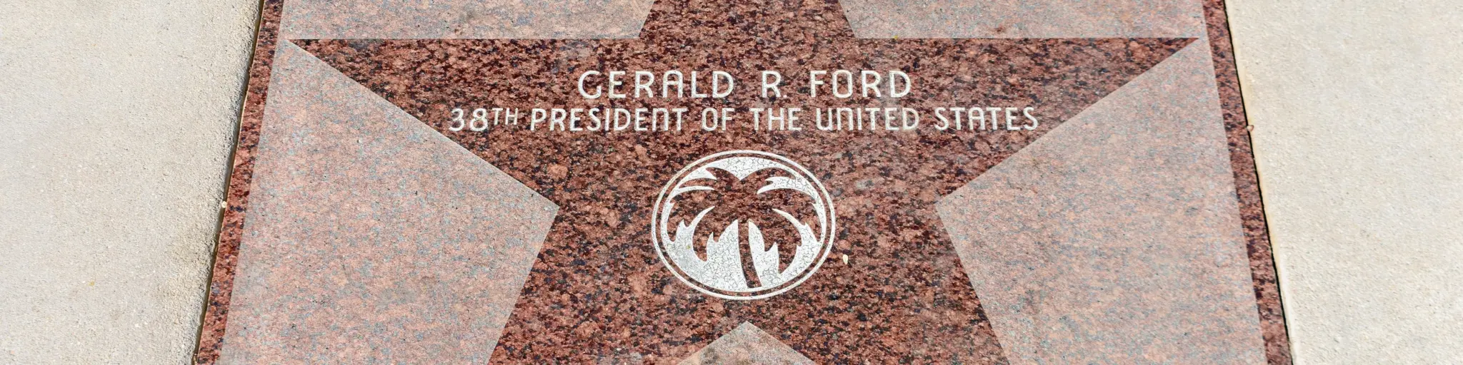 Star with inscription of president Ford at the Palm Springs Walks of Stars