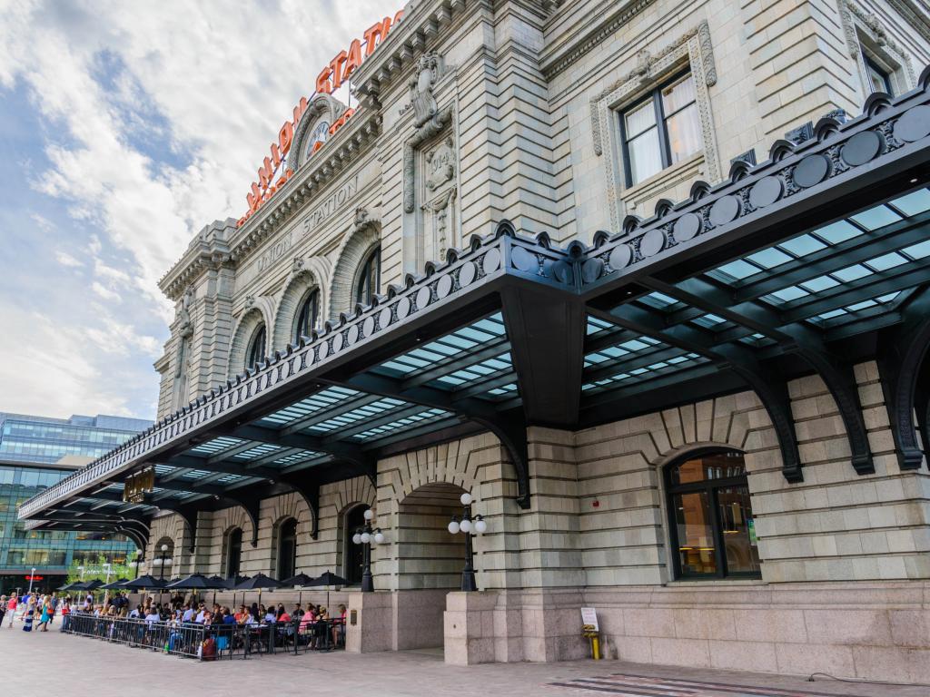 Historic building of the Union Station in downtown Denver