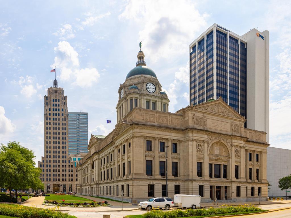 Downtown historic buildings in Fort Wayne, Indiana