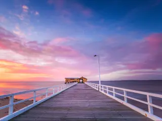 Beautiful Sunrise At Queenscliff Pier, Victoria, Australia.