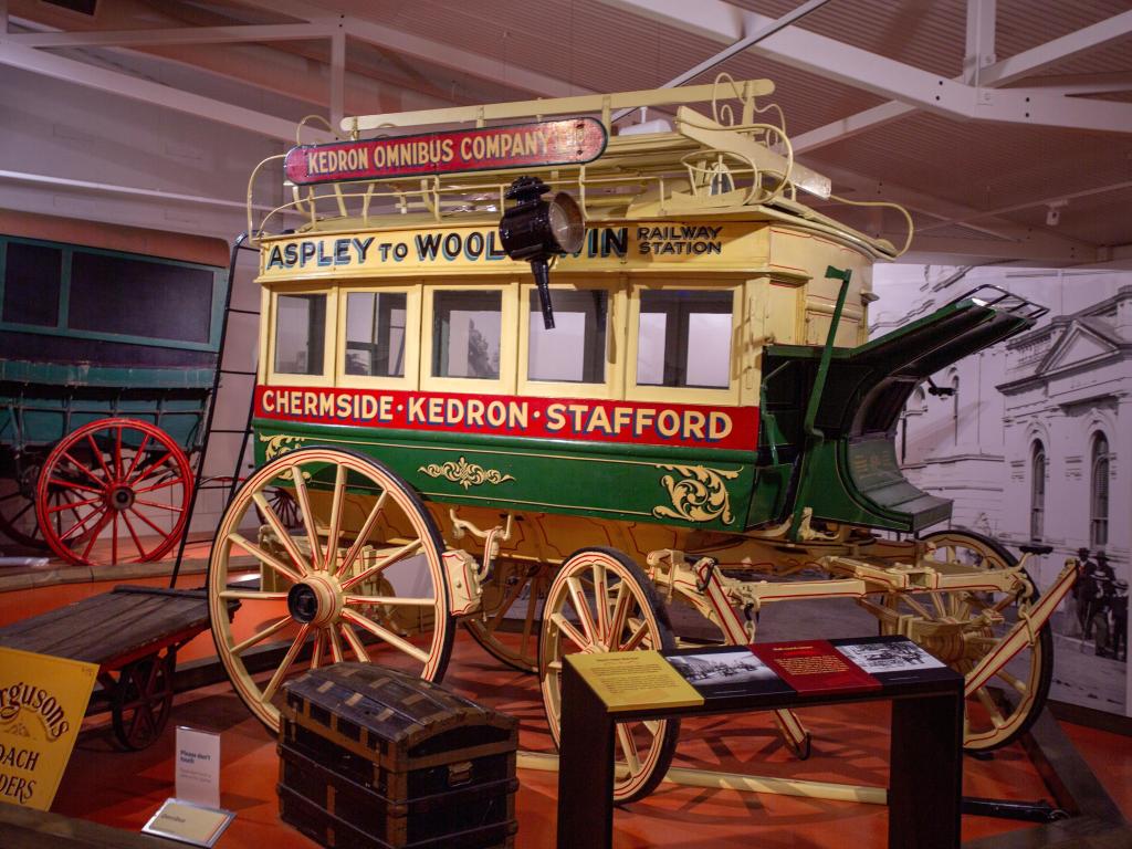 Old horse-drawn carriage at display in the museum