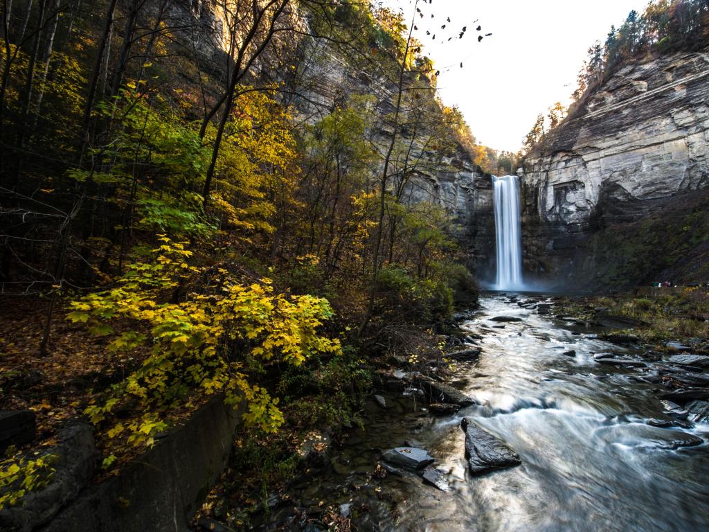 Taughannock Falls waterfall in Ithaca New York.