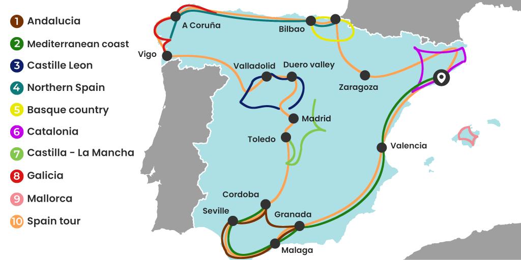 best travel route through spain