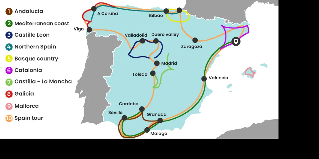 10 best Spain road trips - complete map of all the routes