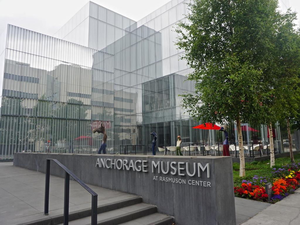 The sculpture garden at the Anchorage Museum, Alaska.