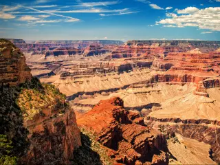 View across the ridges and valleys of the Grand Canyon