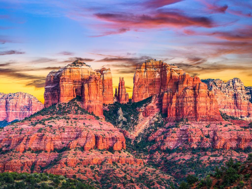 Cathedral Rock at sunset in the Red Rock State Park near Sedona, Arizona