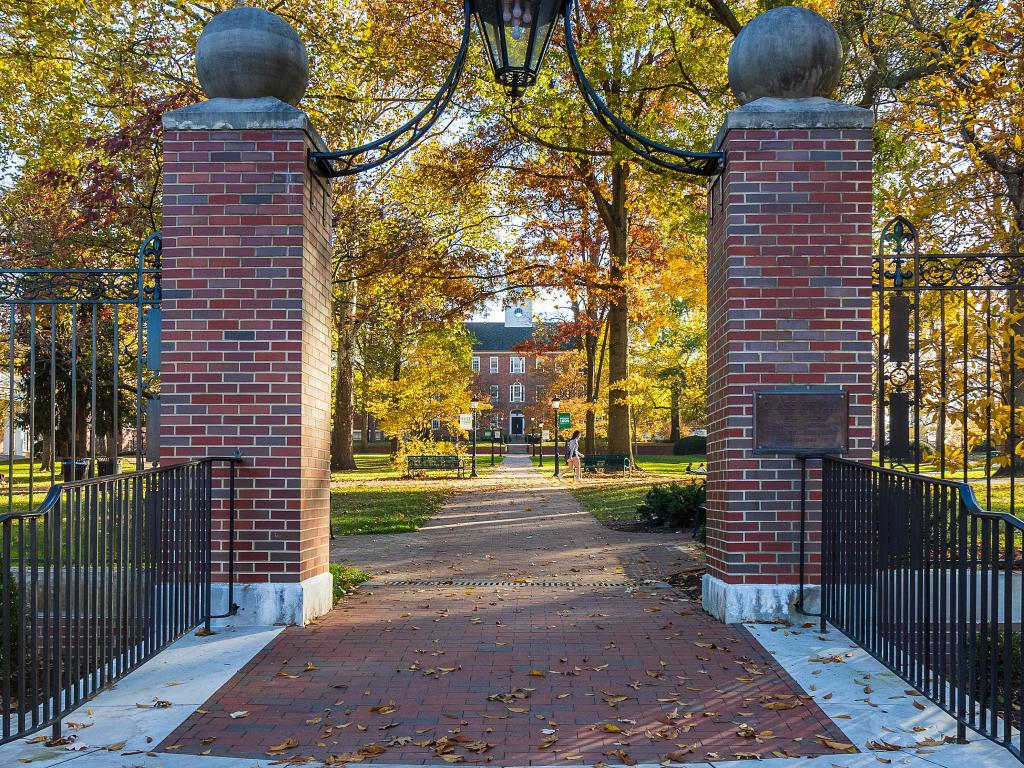 Brick archway at the entrance of the university grounds