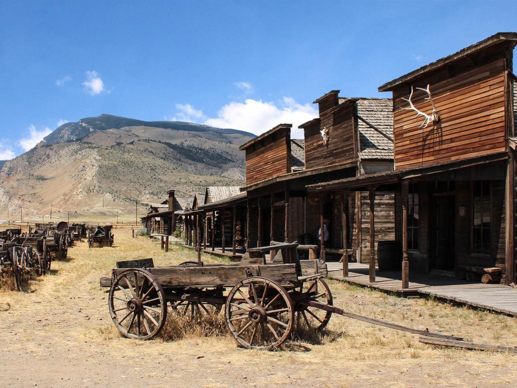 Ghost town in Cody, Wyoming, US West
