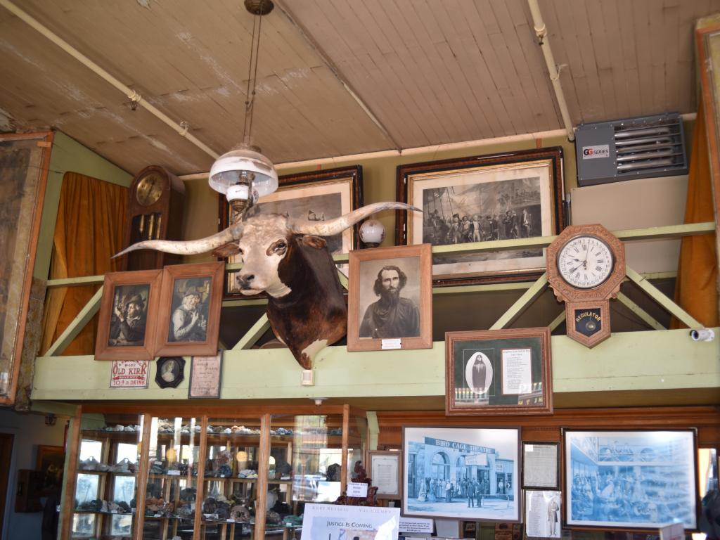 Interior of the theatre, old photos and decor