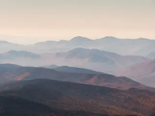 Misty view of Mount Washington from the summit