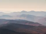 Misty view of Mount Washington from the summit