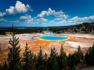 Grand Prismatic Spring view at Yellowstone National Park