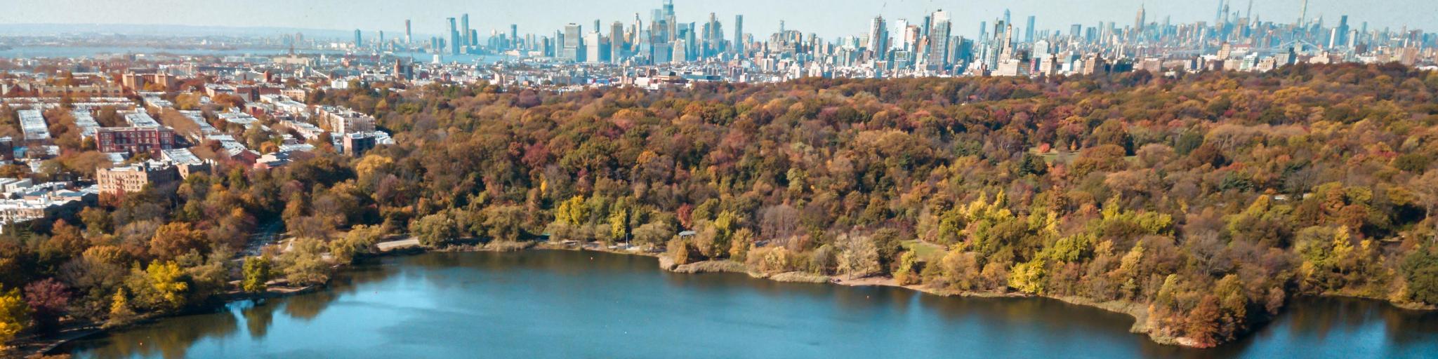 Aerial photo of Prospect Park, Brooklyn