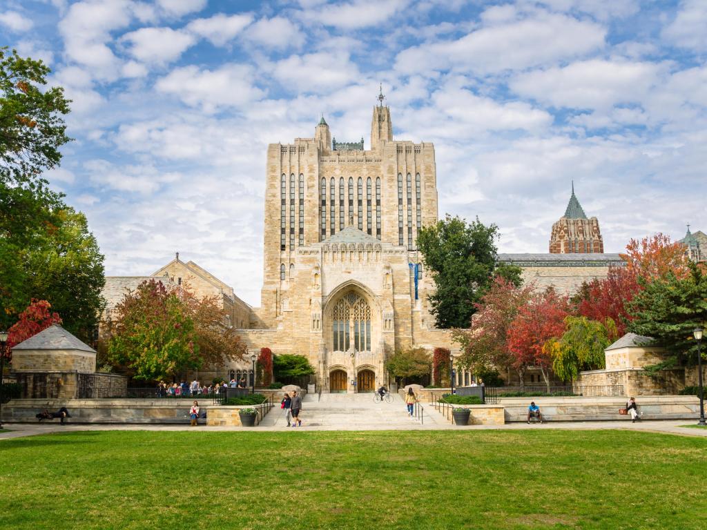 The Sterling Memorial Library at Yale University in New Hampshire