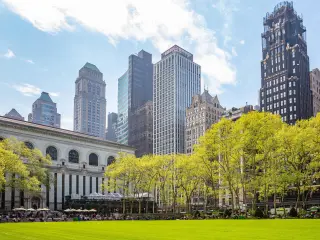 View of Bryant Park, New York without people