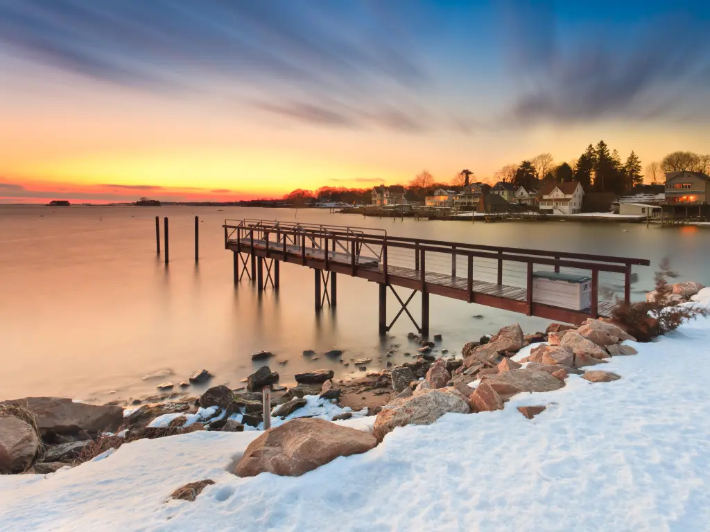 Dusk at the Pier, captured during the winter in Stony Creek