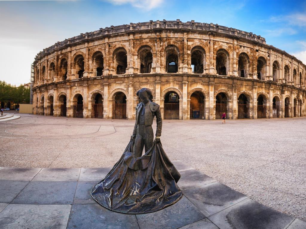 Evening view of Nîmes Arena - France