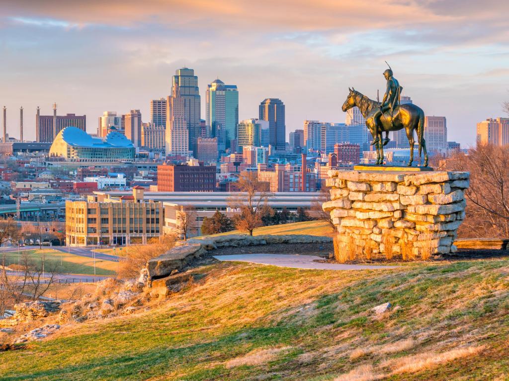 The Scout overlooking (108 years old statue) in downtown Kansas City. It was conceived in 1910