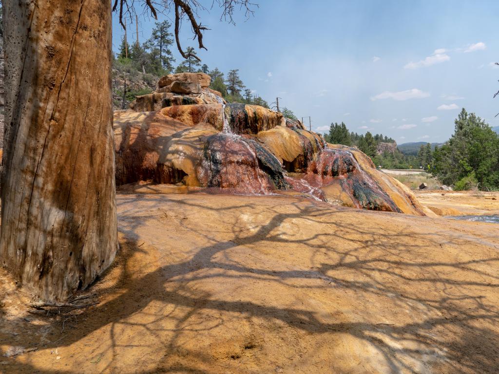 Side view of Pinkerton Hot Springs outside of Durango Colorado along the million dollar highway in the San Juan Mountains