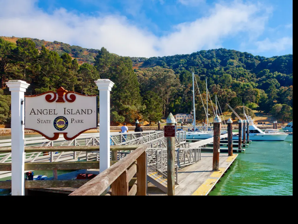Angel Island California State Park pier in San Francisco