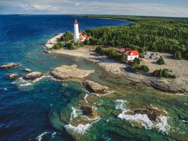 Cove Island Lighthouse off Bruce Peninsula in Ontario, 3 hours away from Toronto