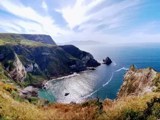 Ocean and cliffs, Part of the Channel Islands. Best of California.