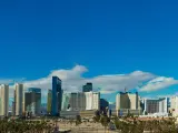 Las Vegas skyline from a distance during day time