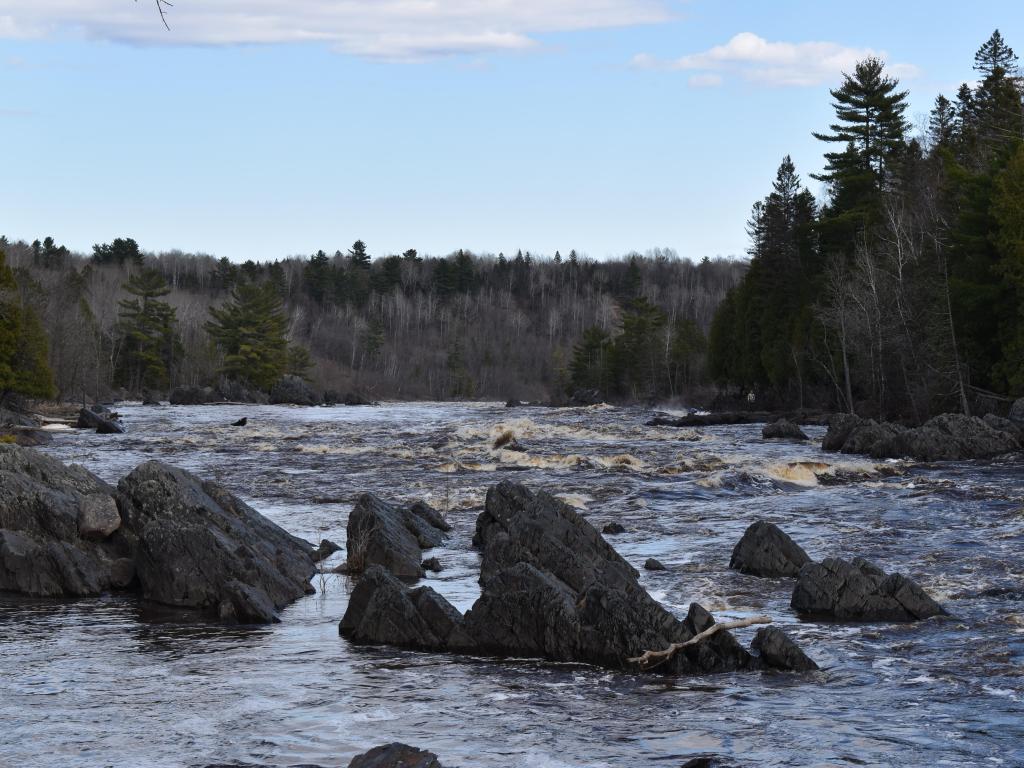 churning water of the Saint Louis River 