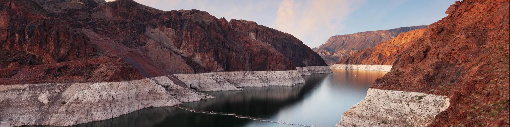 Lake Mead, Nevada/Arizona, USA with a view of Colorado River and taken at dusk.