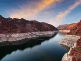 Lake Mead, Nevada/Arizona, USA with a view of Colorado River and taken at dusk.
