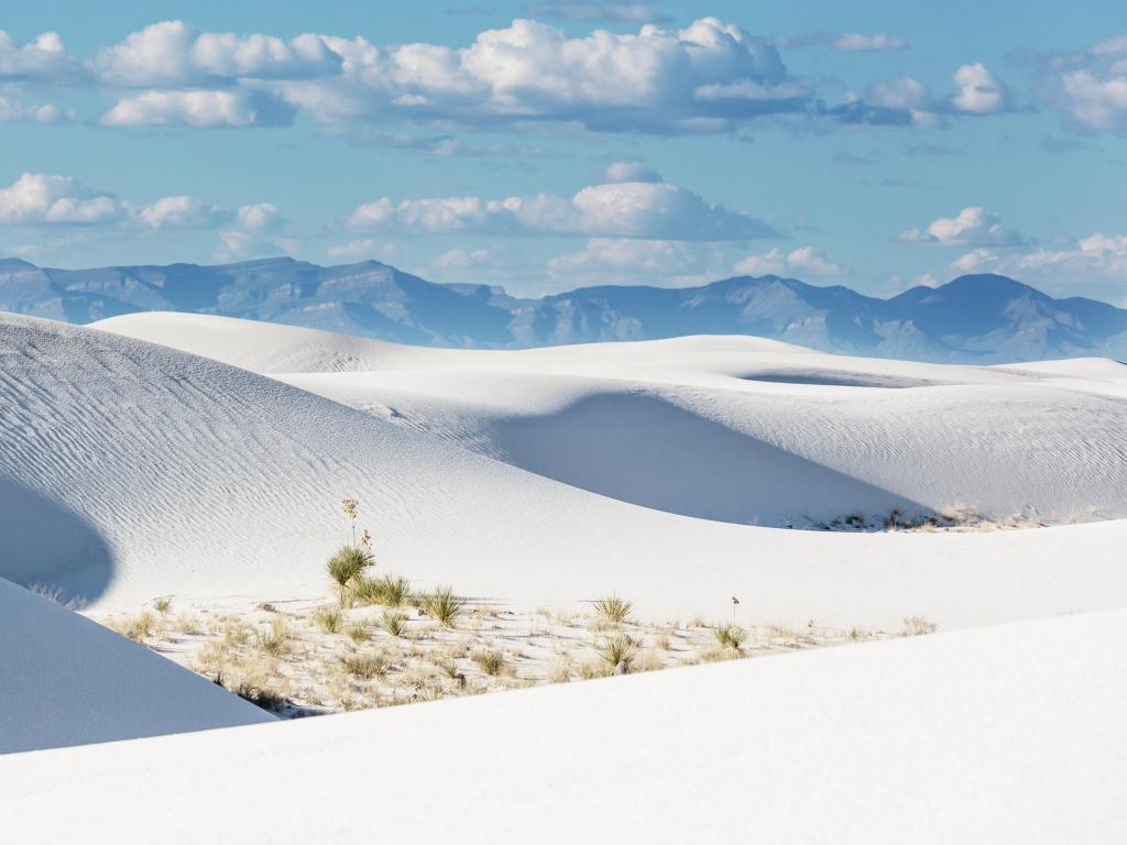Unusual White Sand Dunes at White Sands National Monument, New Mexico, USA.