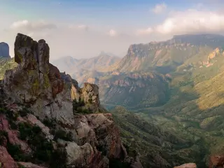 Big Bend National Park, Texas, USA with a panoramic view of the canyons.