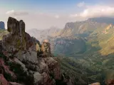 Big Bend National Park, Texas, USA with a panoramic view of the canyons.
