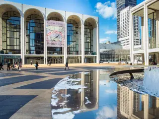 Performance buildings including Metropolitan Opera, NYC Ballet, NY Philharmonic at Lincoln Center for the Performing Arts