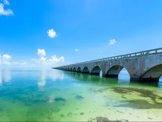 Long Bridge at Florida Keys - Historic Overseas Highway And 7 Mile Bridge to get to Key West, Florida, USA