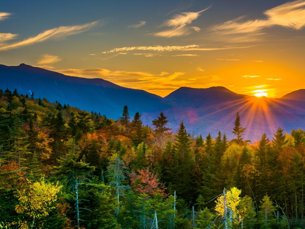 Orange unset from Kancamagus Pass, on the Kancamagus Highway