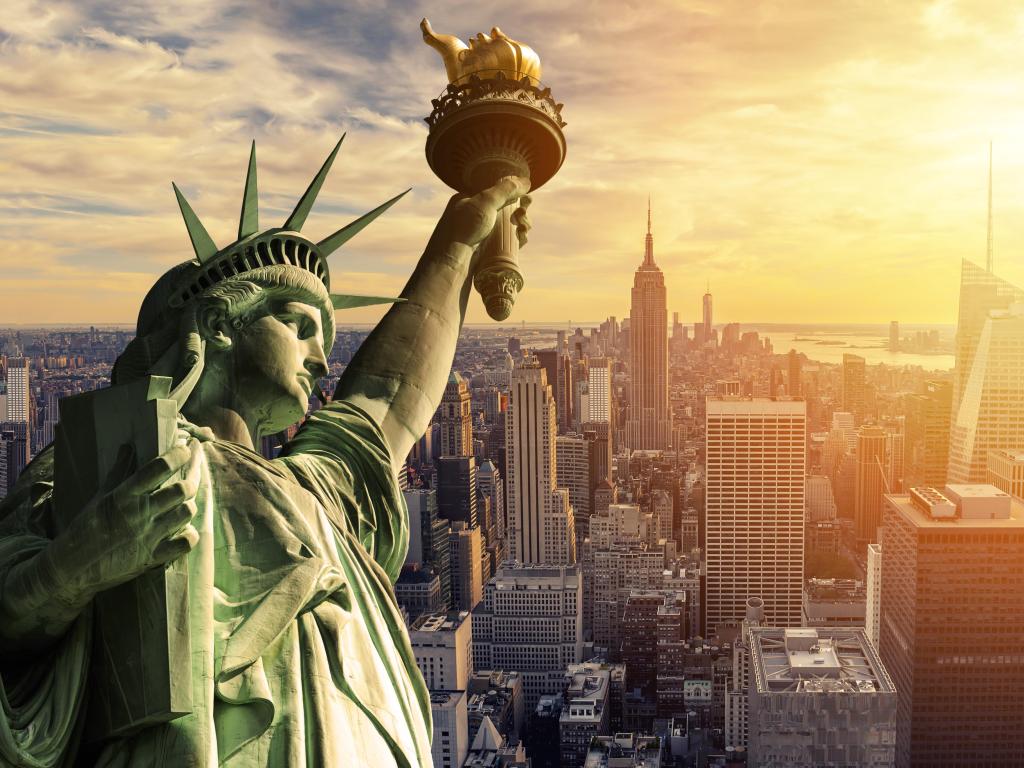 Statue of Liberty and the New York City skyline