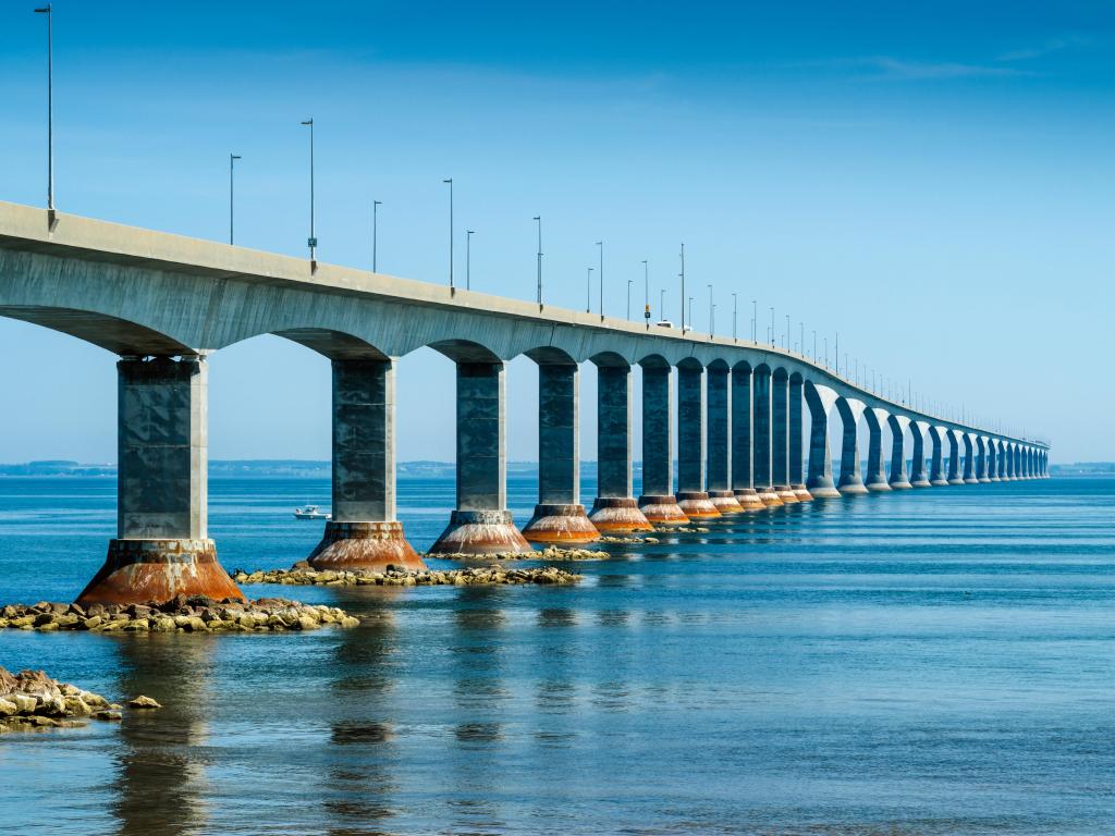 Confederation Bridge from New Brunswick to Prince Edward Island.