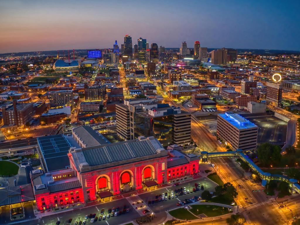 Aerial View of Kansas City, Missouri during the Summer