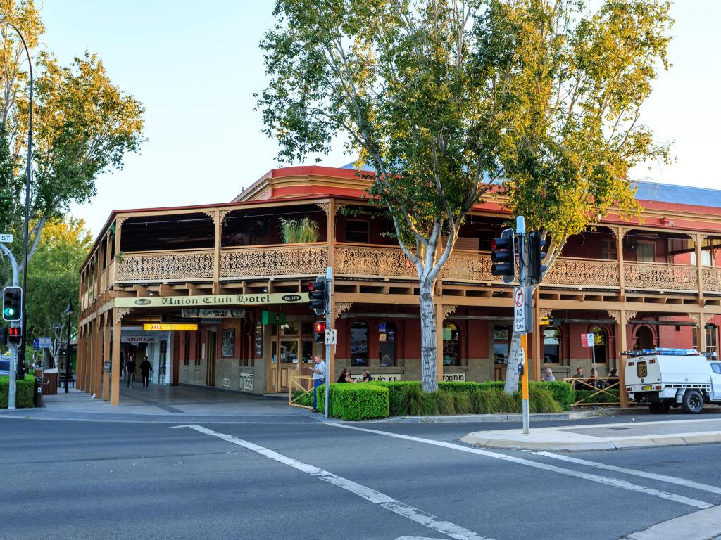 Old building by the road with balcony and verandah