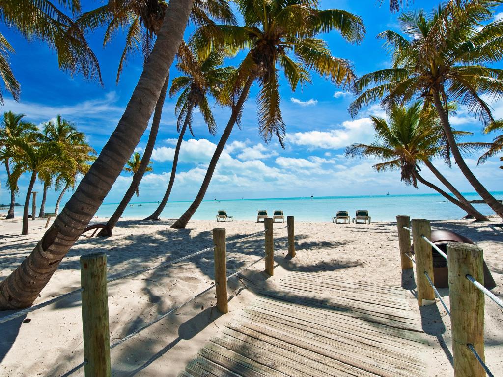 footbridge to the white sandy beach - Key West