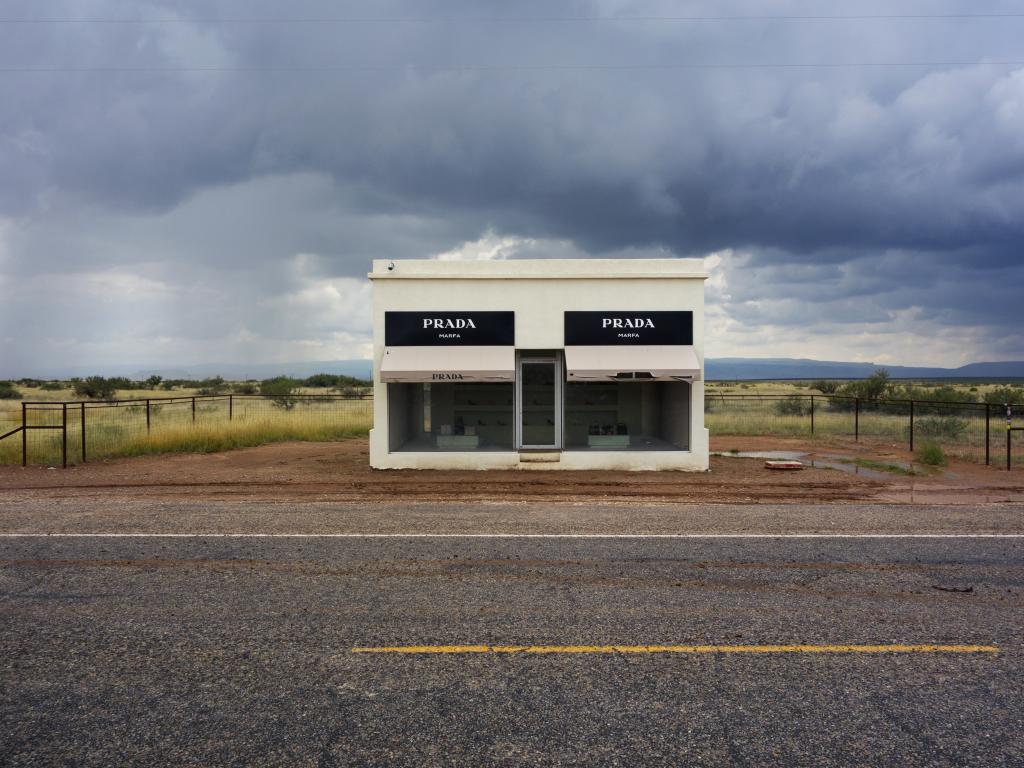 A small Prada store on a road in the middle of nowhere near Marfa, Texas.