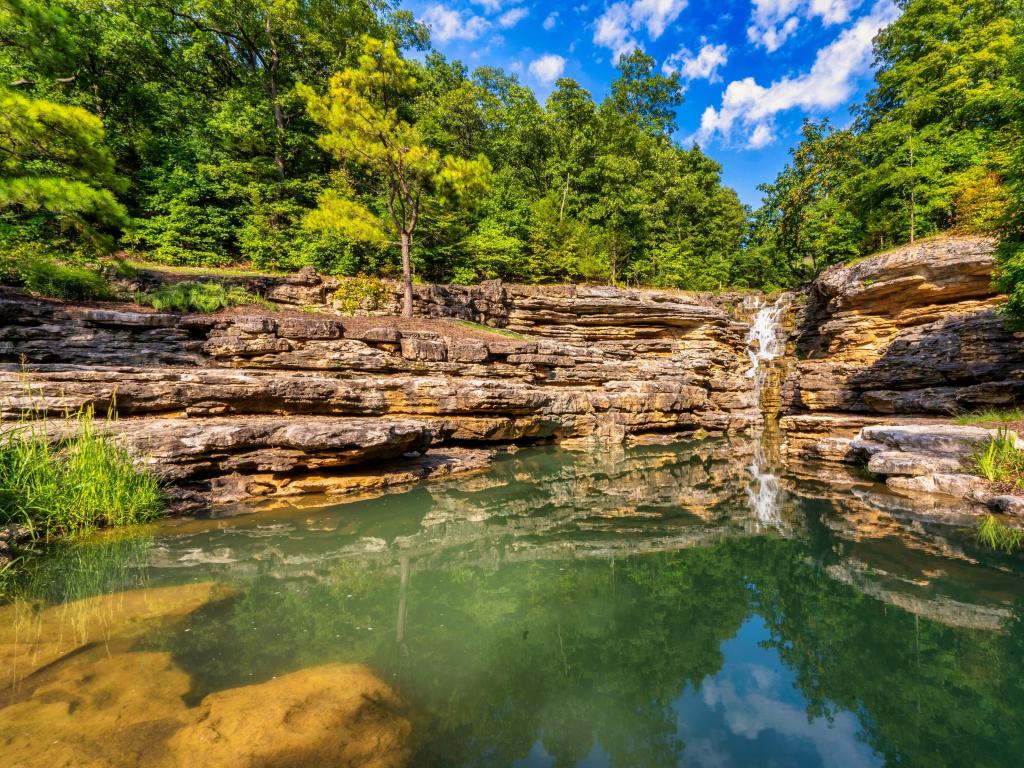 Waterfalls at Top of the Rock Lost Canyon Cave Nature Trail in Branson Missouri