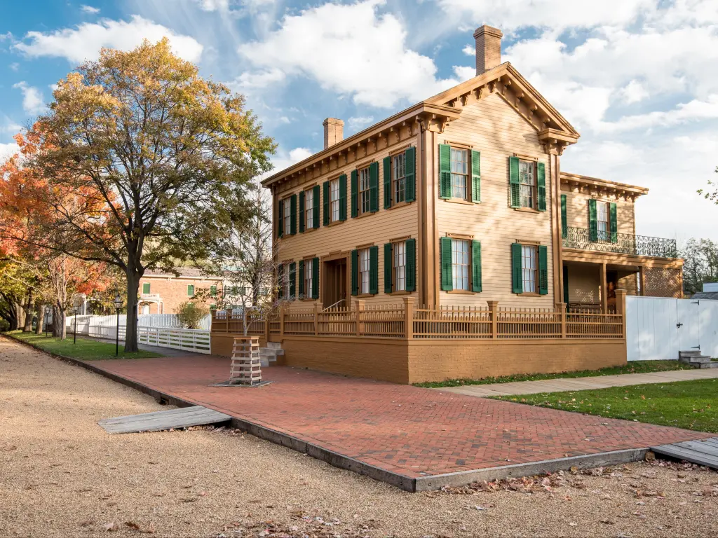 Abraham Lincoln House in Autumn in Springfield, Illinois