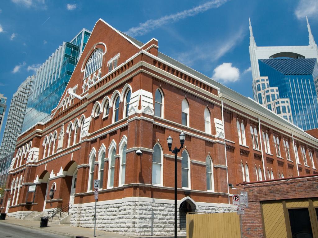 The Ryman Auditorium building in Nashville, Tennessee