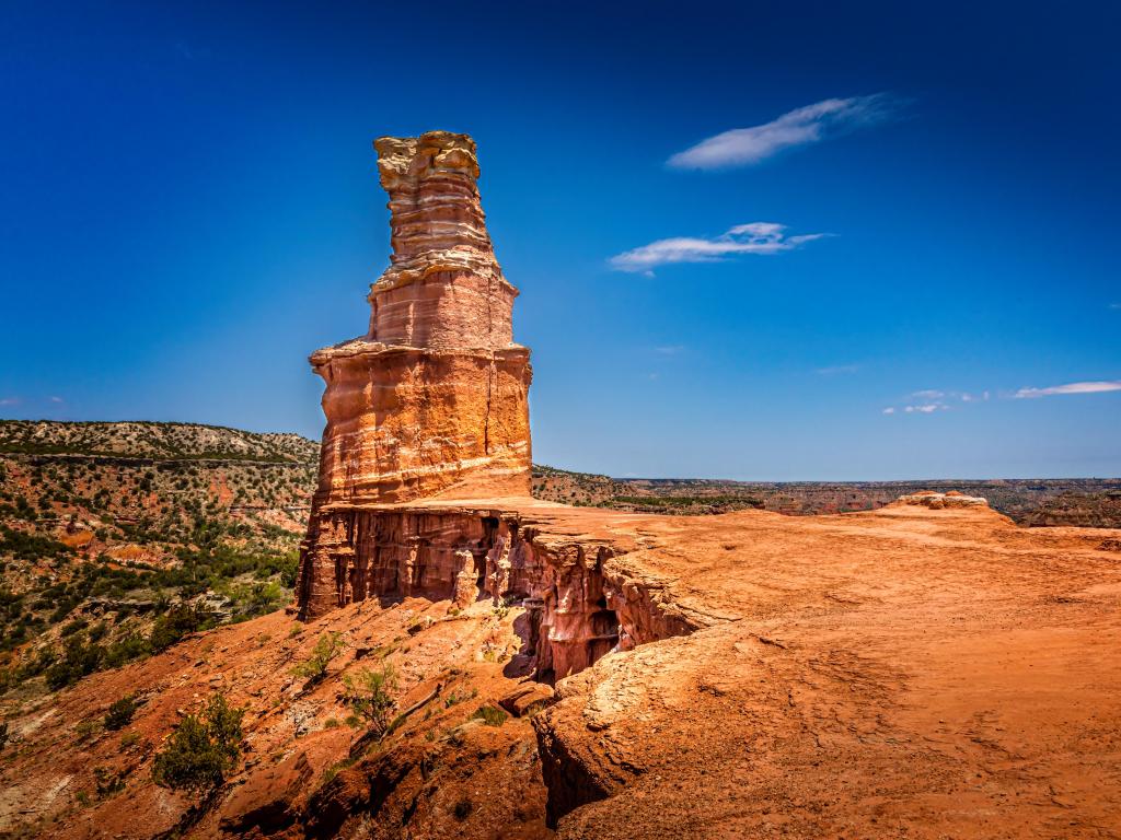 The famous Lighthouse Rock at Palo Duro Canyon State Park, Texas