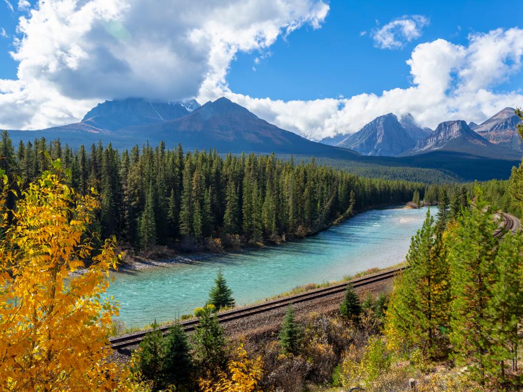 A scenic view of the Bow River