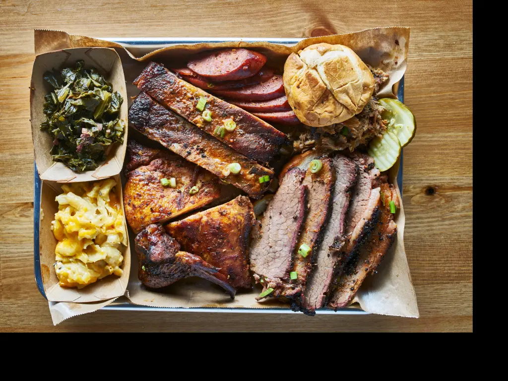 Texas Dry Rub style BBQ brisket with side dishes